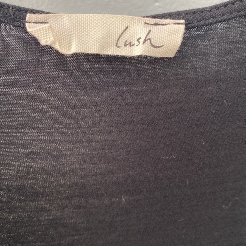 Lush Ruffled Black Racerback Blouse - Picture 4 of 5
